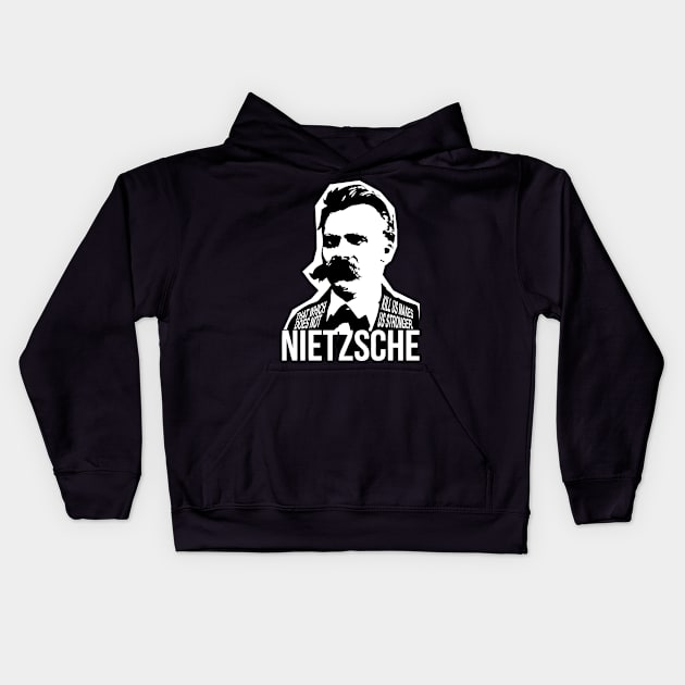 Nietzsche Quote Kids Hoodie by fuseleven